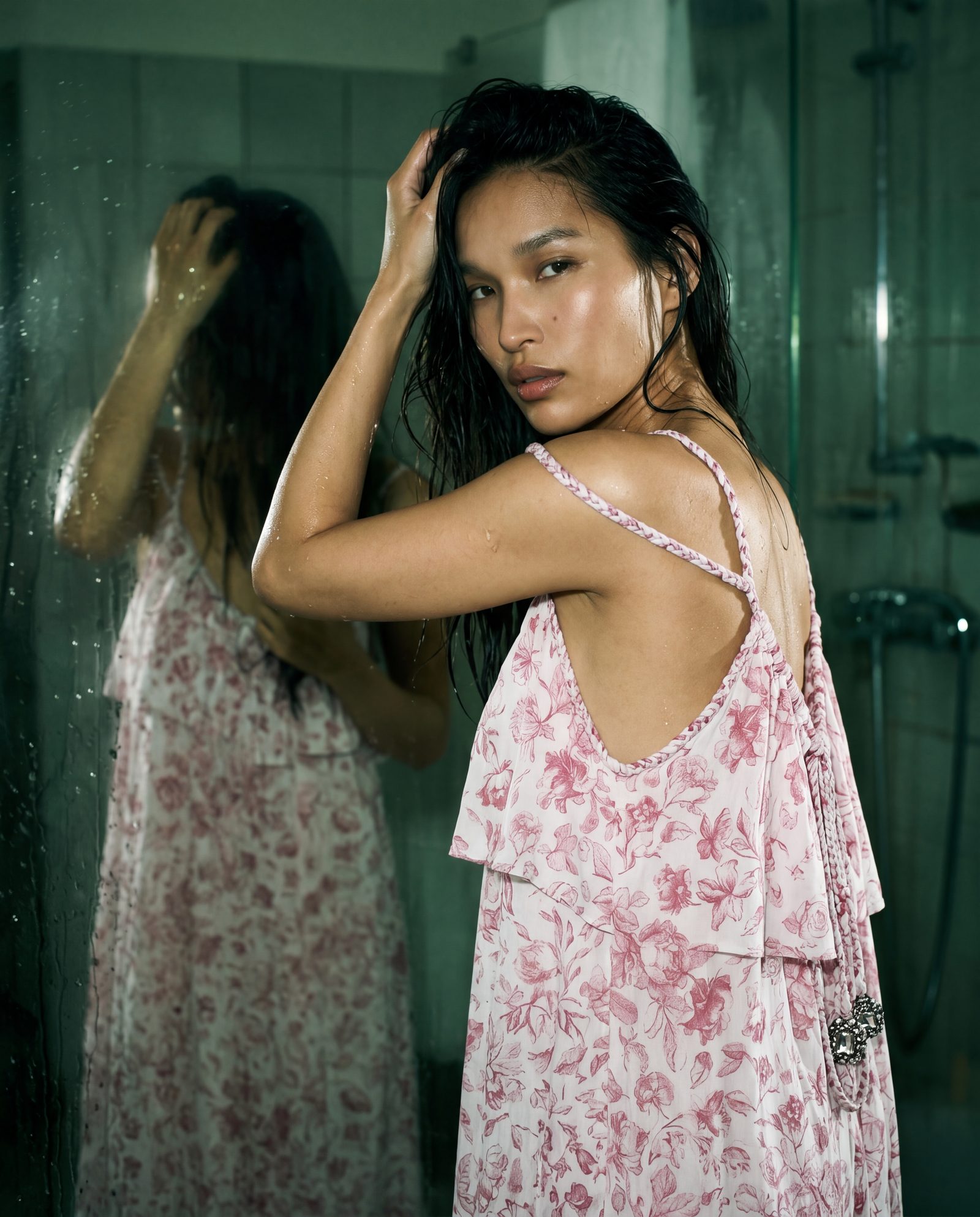 The Noel — after the rain, wet hair, editorial